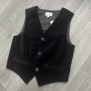Youth Boys 8 Black Pinstriped Suit Vest The Childrens Place NWT